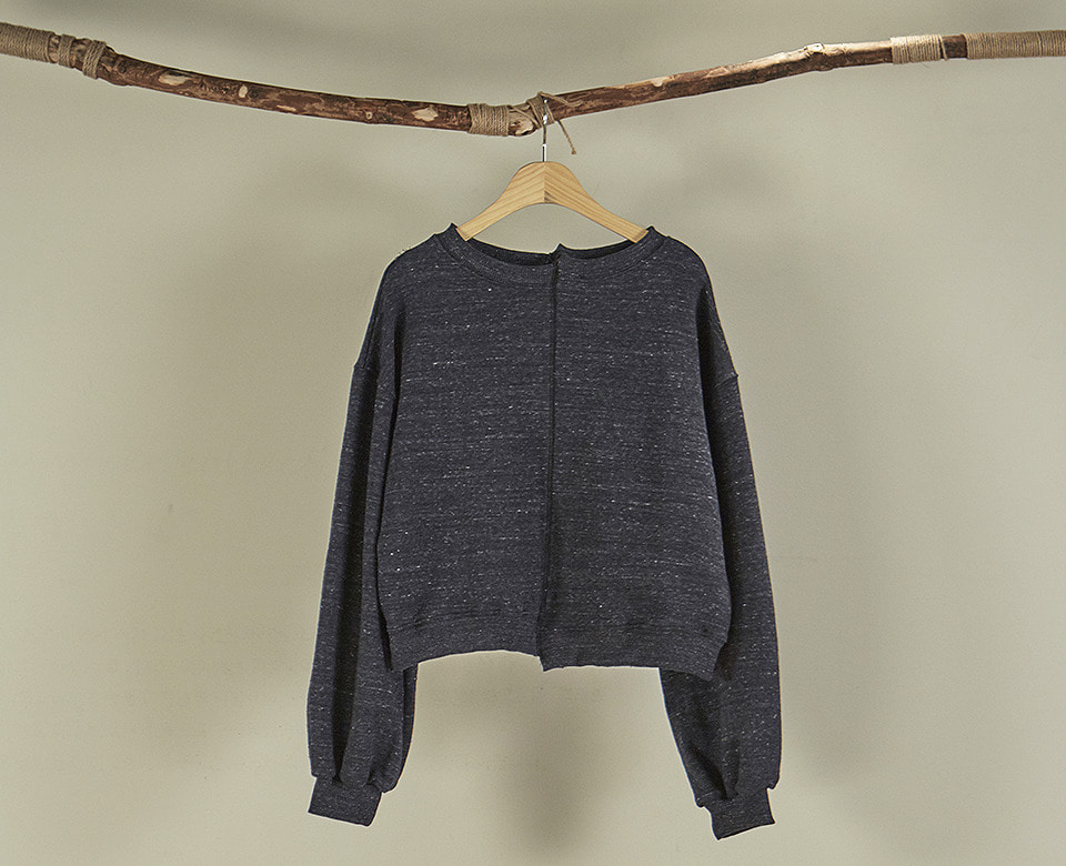 CROPPED SWEAT TOP_NAVY